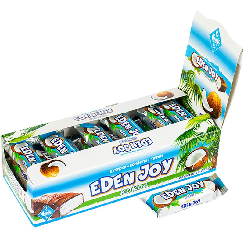 Шоколадні батончики «Eden Joy» в шоу-боксі, 960 г, Житомирські Ласощі