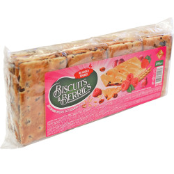 Печиво затяжне з начинкою «BISCUITS & BERRIES», малина та родзинки, 210 г, Житомирські Ласощі