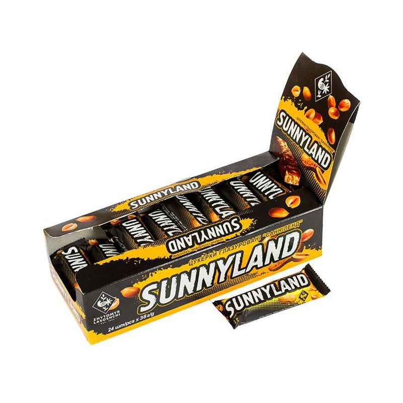 Шоколадні батончики «Sunnyland» в шоу-боксі, 912 г, Житомирські Ласощі